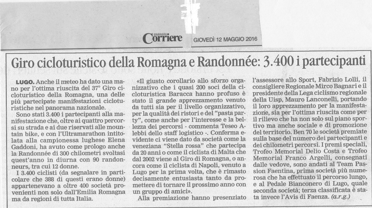 2016 05 12 Corriere Romgna Giro della Romagna