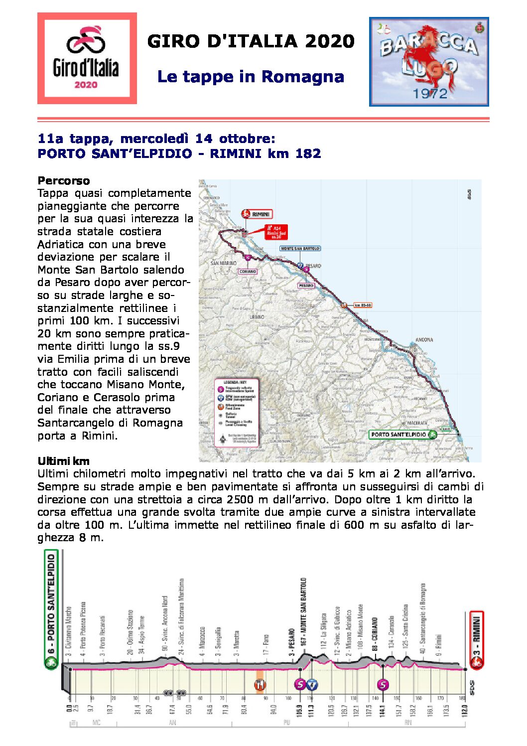 Giro dItalia 2020 Le tappe in Romagna pdf