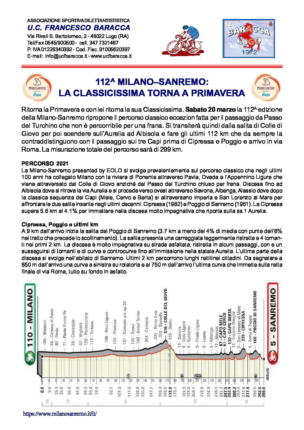 Milano Sanremo 2021 pdf